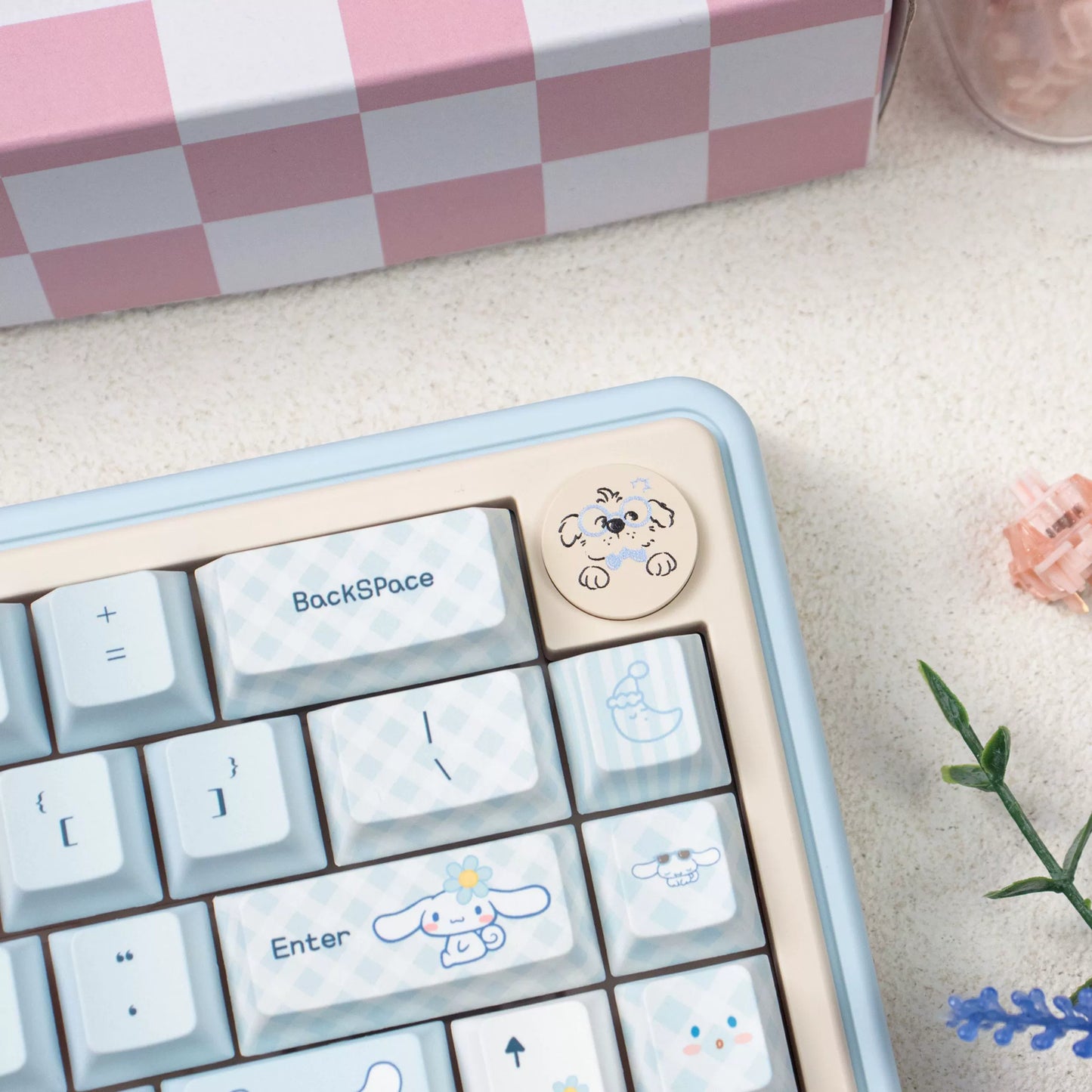 UR65 Blue/Pink/Red Mechanical Customized Keyboard (Tri-mode Gasket Hot Swap RGB Support QMK/VIA)