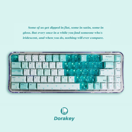 #0170 Peacock Green Tiffany Blue Keycap Heart Skipped A Beat Designed By Dorakey