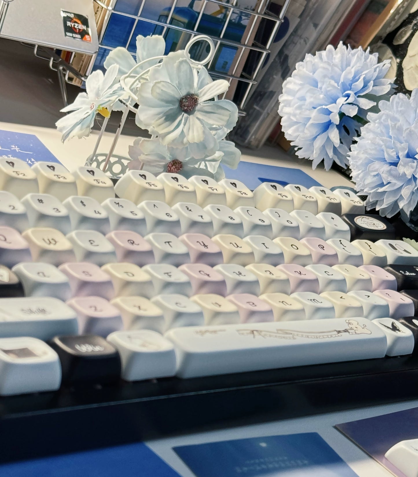 079 Pastel Blue Eoa Profile Keycaps 141 Keys