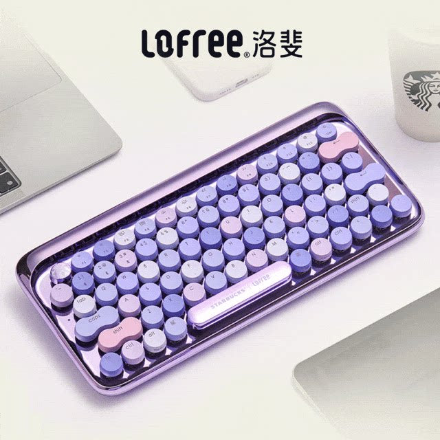 Lofree DOT Coffee Theme Mechanical Keyboard Set For Windows/Mac Tablet Office Bluetooth