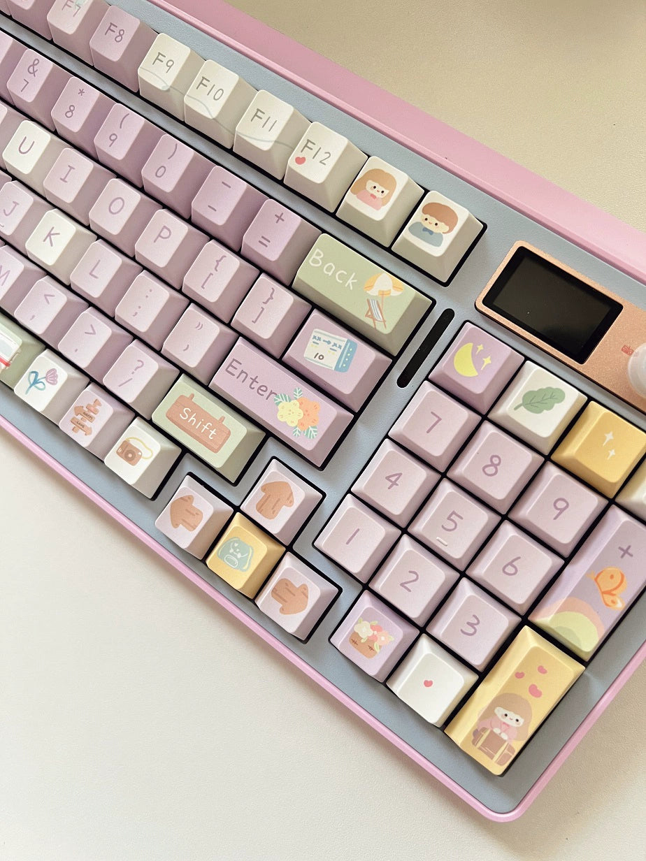 Romantic Travel SOA/Cherry Profile Customized keyboard Cute Purple Keycaps