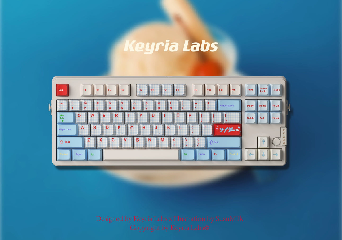 Showa Dessert Cream Soda Pastel Grid Keycaps Designed By Keyria Labs