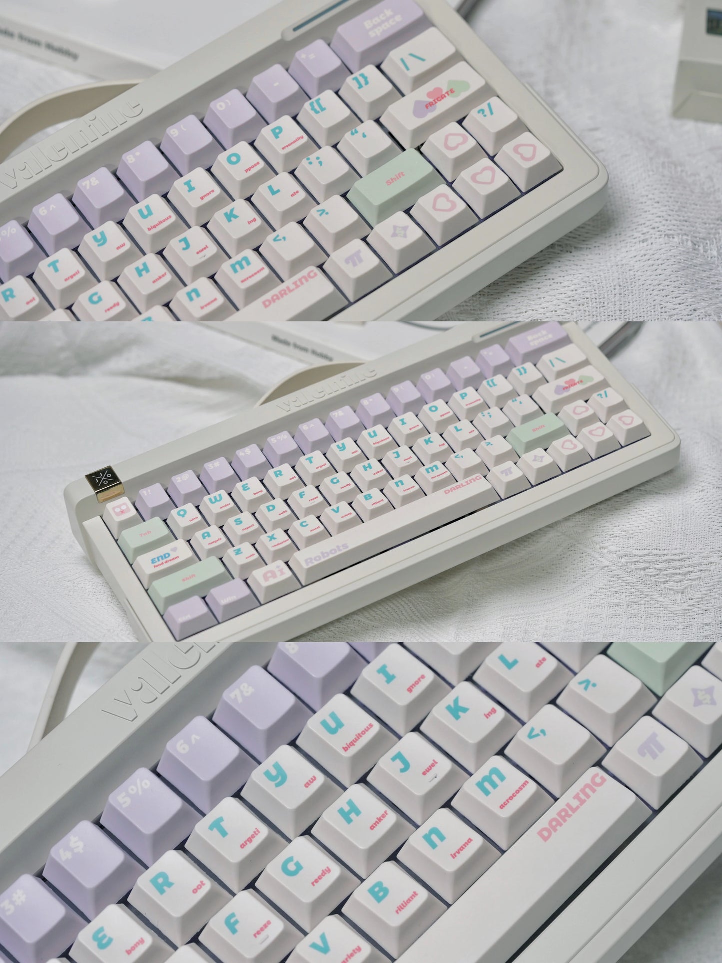 Love Death & Robots Pastel Lilac Purple Cherry Profile Keycap Set Designed By Keyria Labs