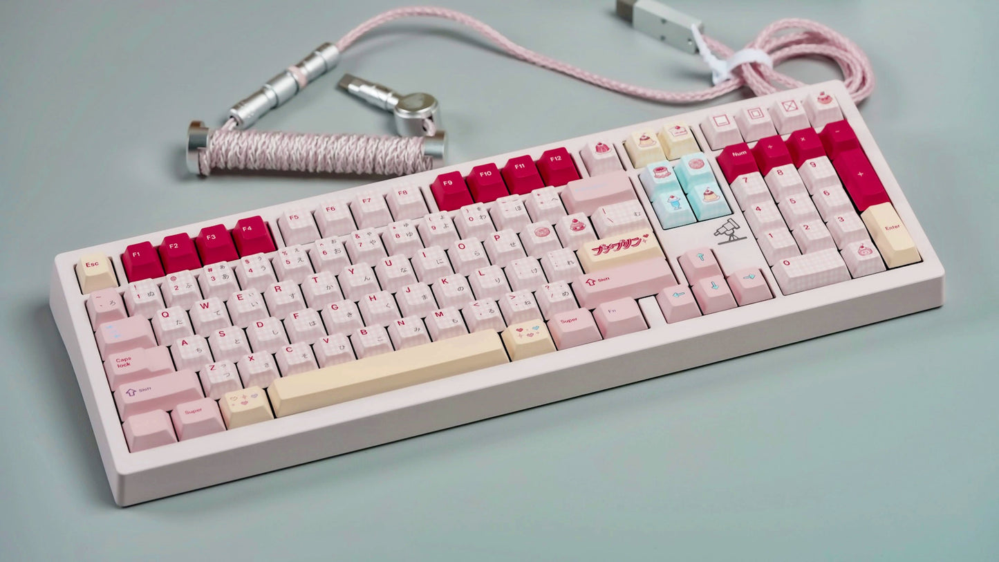 #0242 Showa Dessert Cream Soda Pastel Grid Keycaps Designed By Keyria Labs