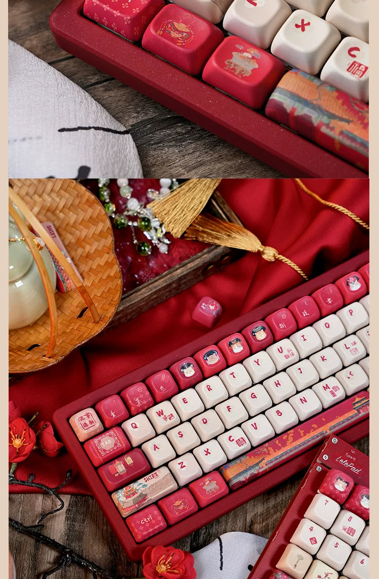 #0268 Red Forbidden City Cat Keycap Cherry/FOA Profile (not Including Keyboard)