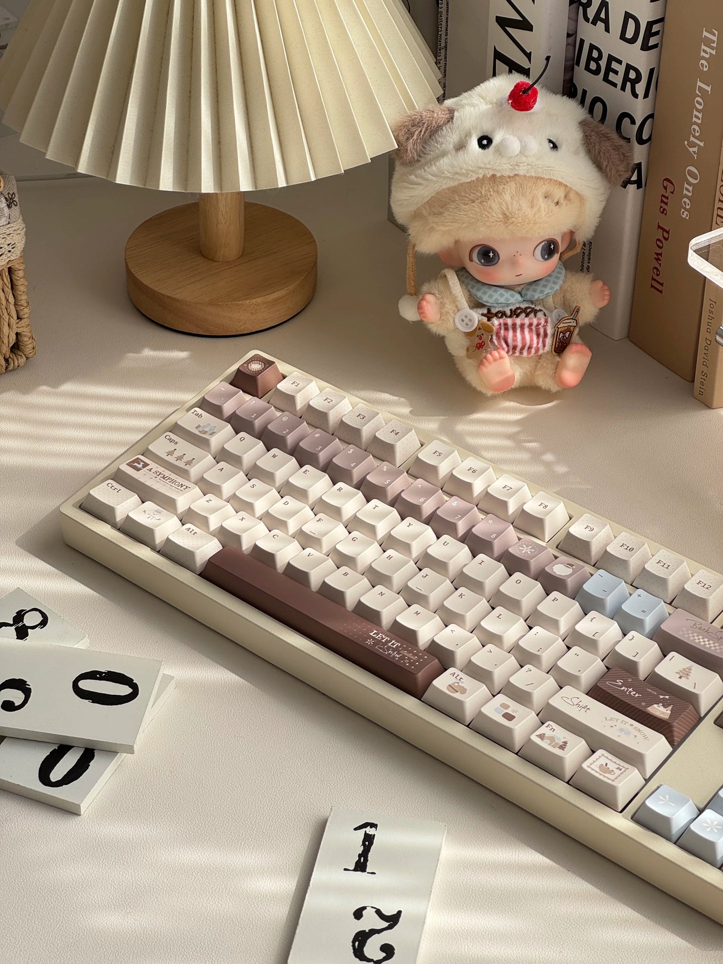 #0275 Snow Chestnut House Blue Coffee Light Saturated Colors Keycap Cherry Profile Designed By MoCoo