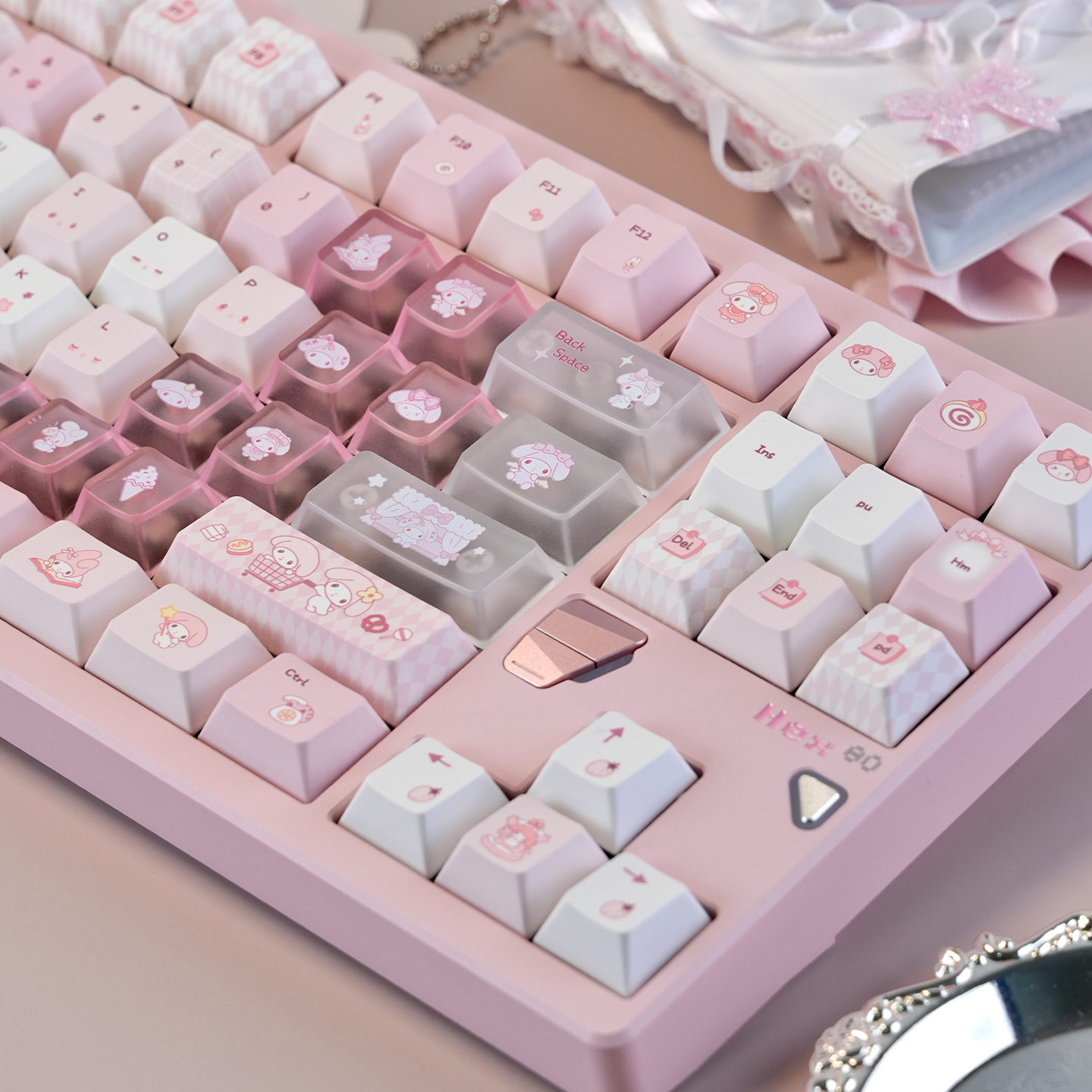 #0237 Melody Theme Pink Keycaps Designed By URE