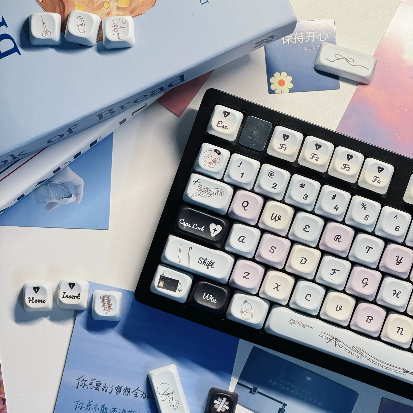 079 Pastel Blue Eoa Profile Keycaps 141 Keys