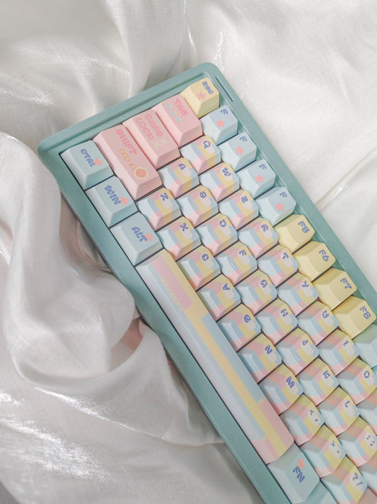 039 Patchwork Toffee Cherry Prifle Keycaps Keyria Labs Design