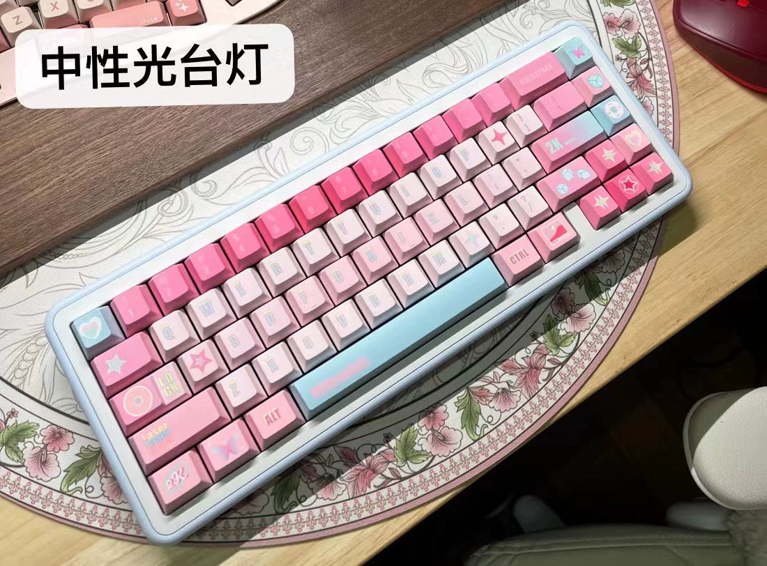 095 Millennial Girl Y2k Style Pink and Blue Keycaps Cherry Profile