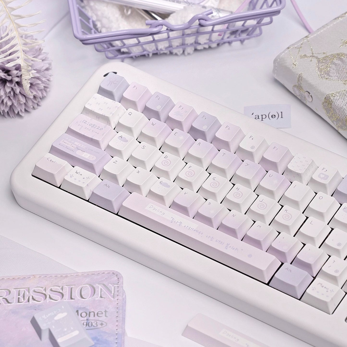 #0223 Pale Purple Addiction Cute Keycap Designed By Bluebird （not including keyboard）