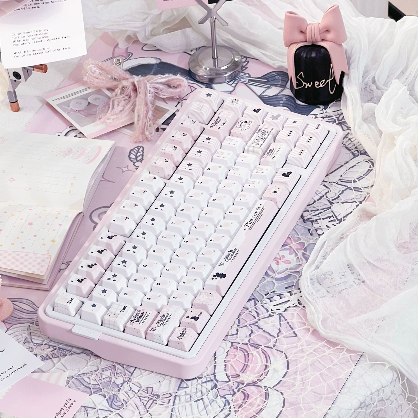 #0240 Pale Pink Grandules of Emotion Keycap Cherry Profile Designed by Dirty Cat Studio (not Including Keyboard)