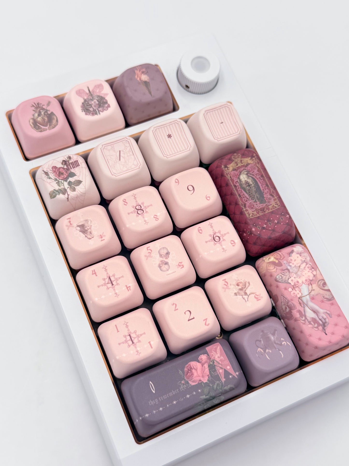 #0249 The Moth's Dream Keycaps Rose Red Grey Cherry /foa Profile (not including keyboard)