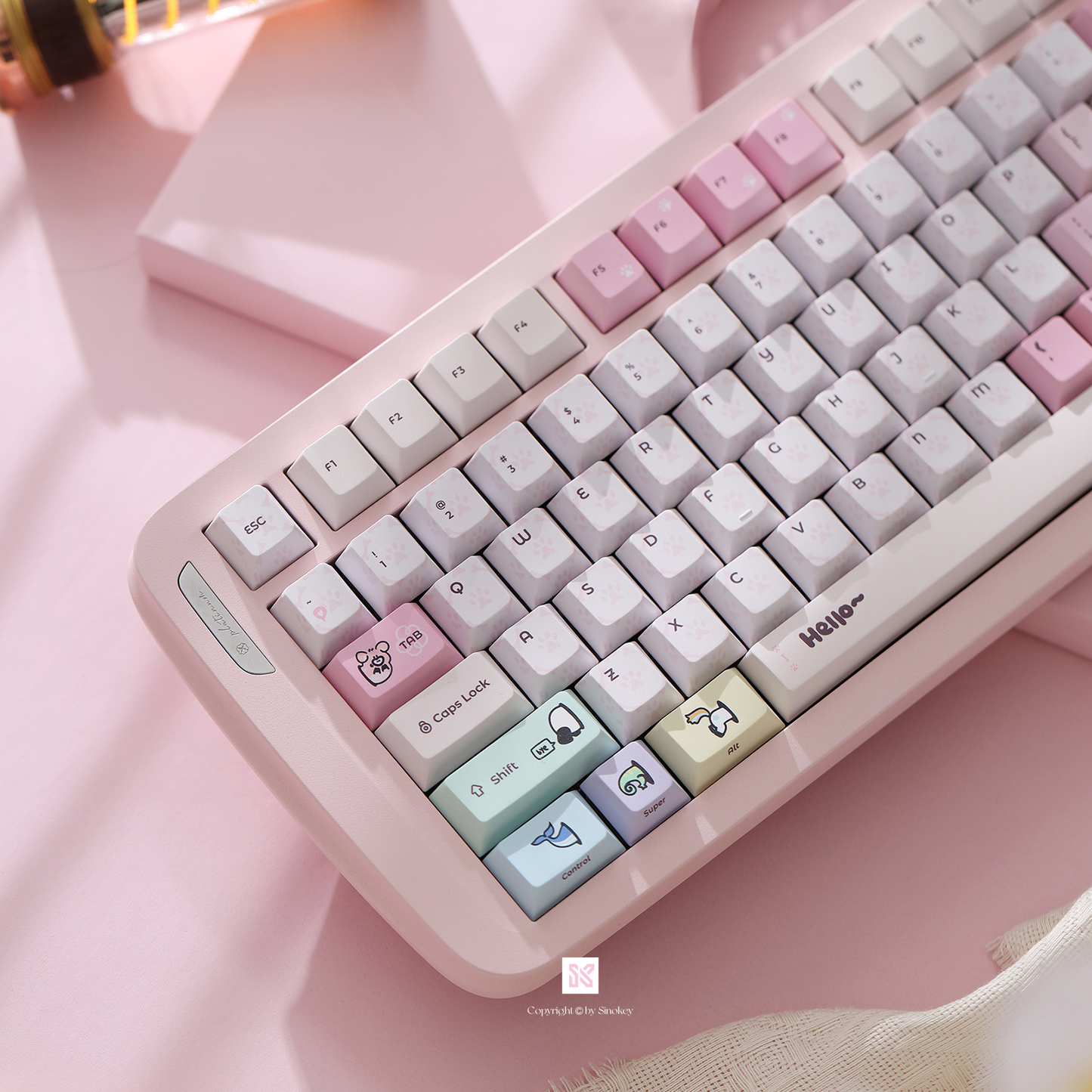 #0282 Cute Macaron Little Pet Keycaps Cherry Profile Designed By SINOKEY