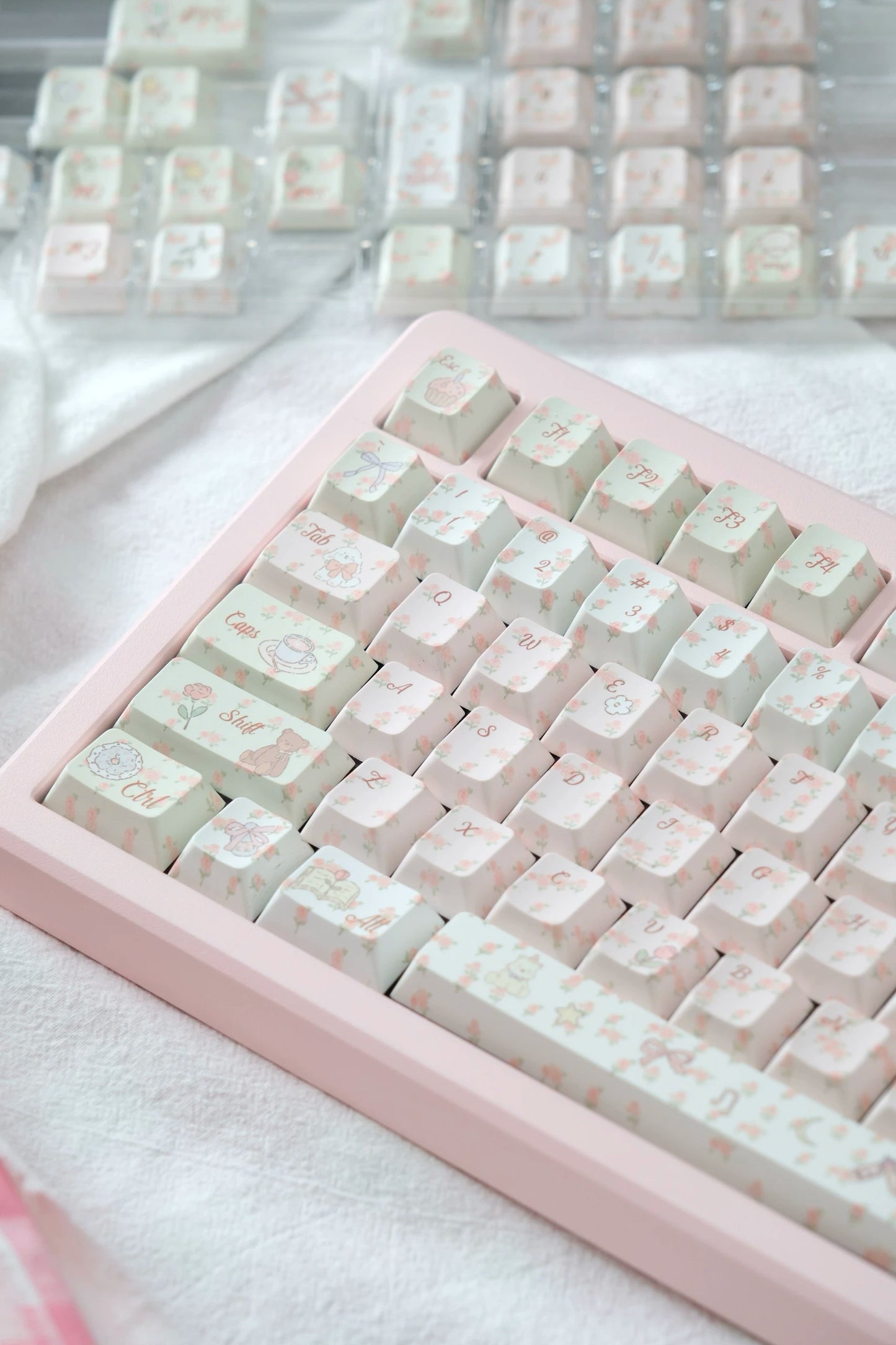 001 Flower French Style Spring Floral Gift Moa Profile 140 Keys Cute Keycap Set LlilyX Lab flower keycaps