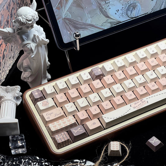 133 Ode to White Dreams Cream Brown British Style Keycaps 151-keys Cherry Profile