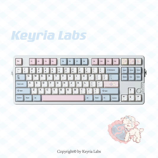 #0260 Pale Blue Pink Sweet Sheep Dream Cherry Profile Keycap Set Designed By Keyria Labs (not Including Keyboard)