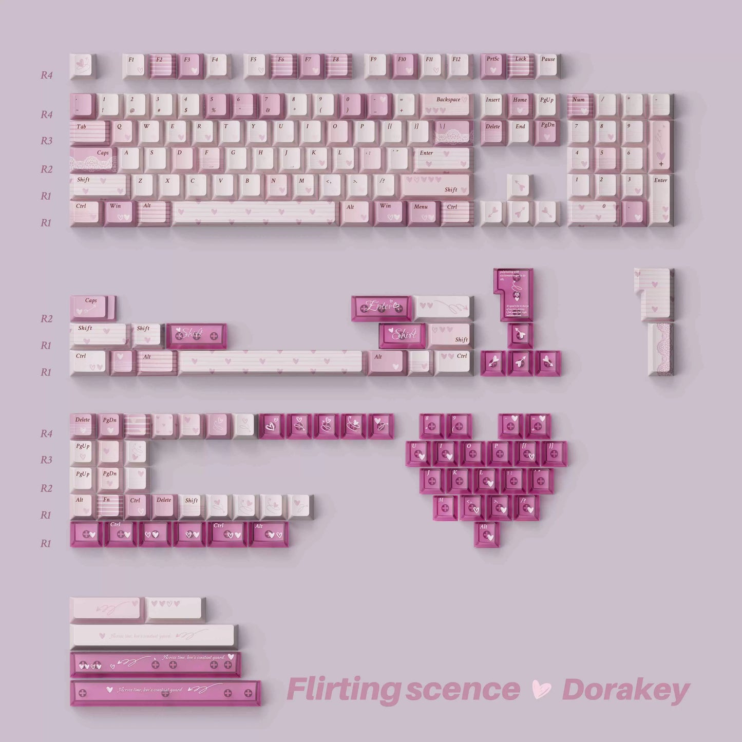 #0220 Heart-Pounding Black Pink Keycap Designed By Dorakey
