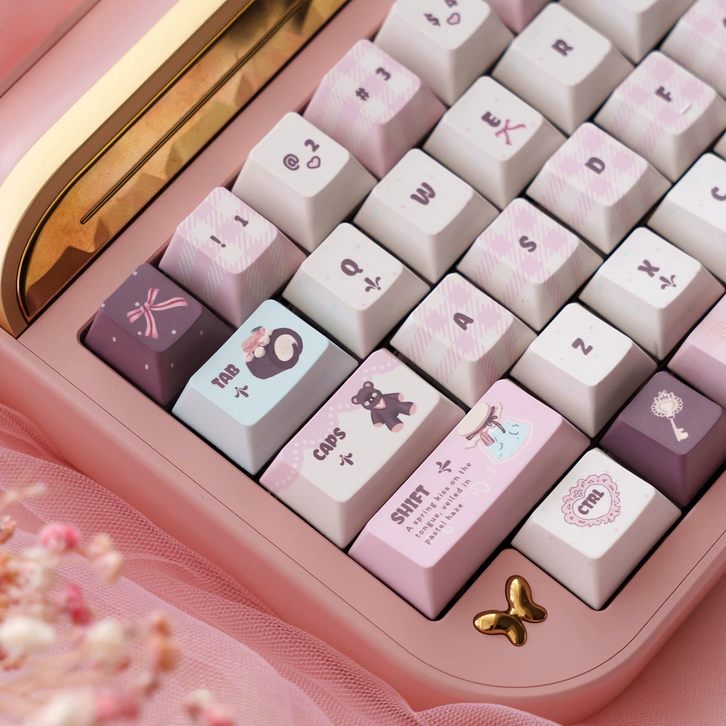 #0257 Velvet Strawberry Mint Chocolate Keycap Cherry/moa Profile(Not including keyboard)