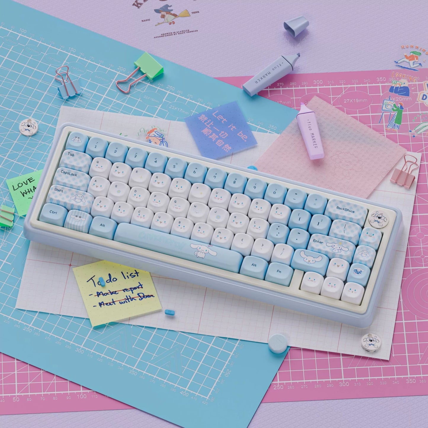 UR65 Blue/Pink/Red Mechanical Customized Keyboard (Tri-mode Gasket Hot Swap RGB Support QMK/VIA)