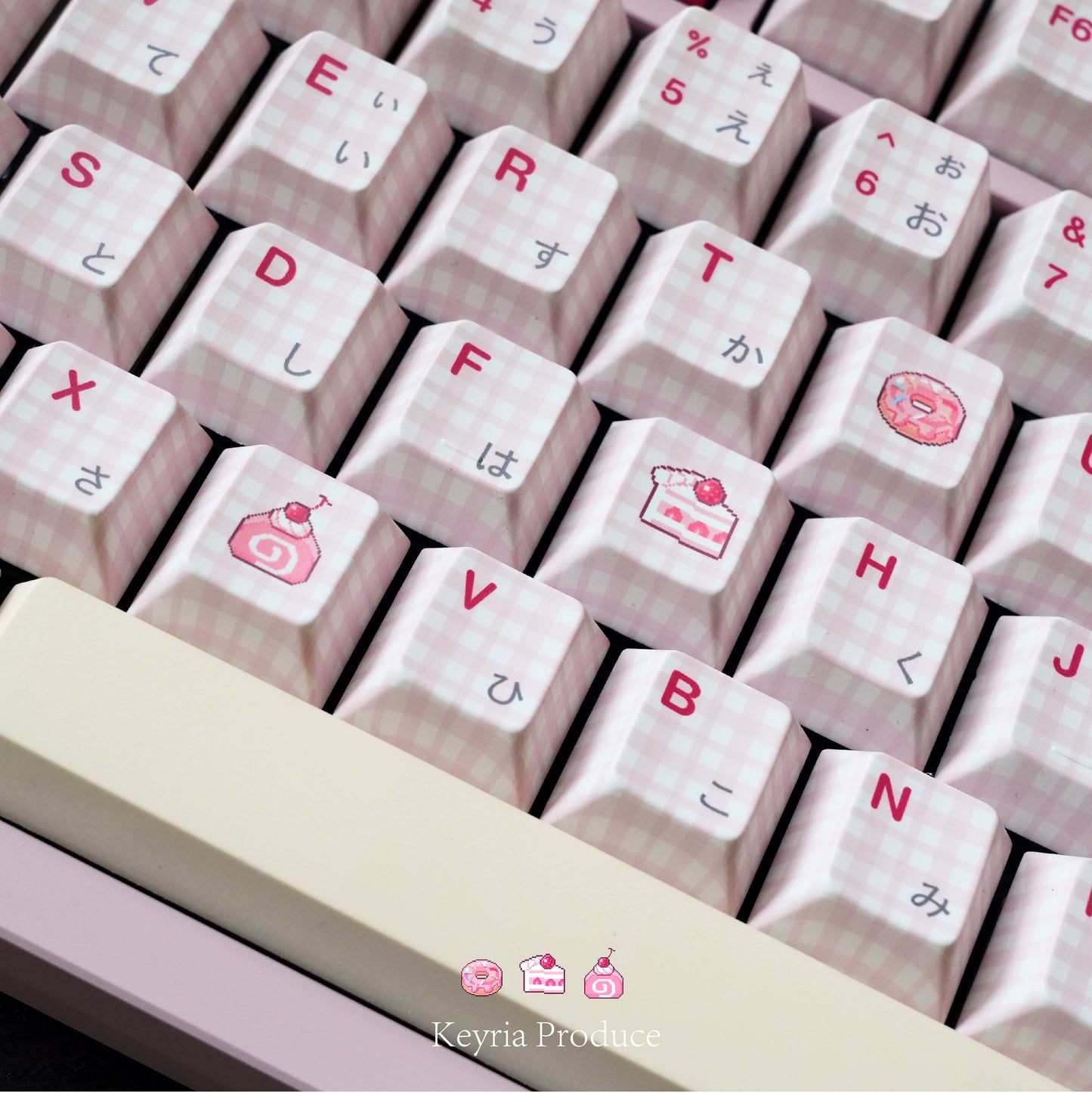 #0242 Showa Dessert Cream Soda Pastel Grid Keycaps Designed By Keyria Labs
