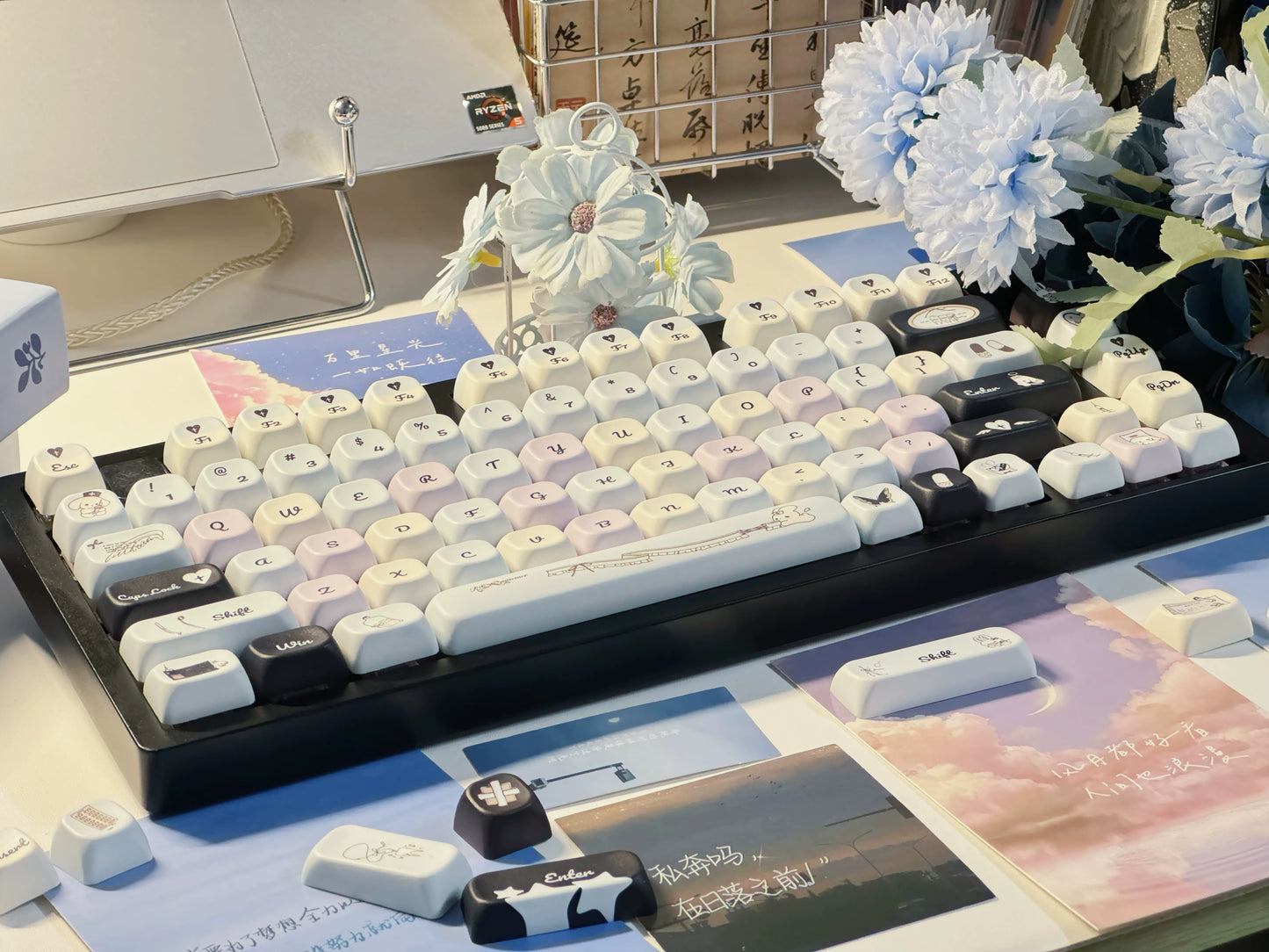 079 Pastel Blue Eoa Profile Keycaps 141 Keys