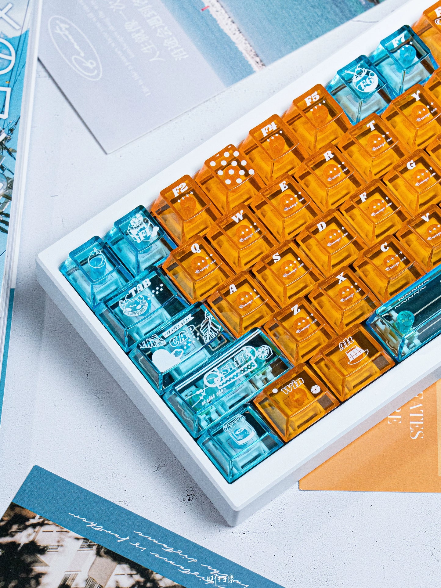 #0226 Orange Sea Keycaps designed by Endless Lab (not including keyboard)