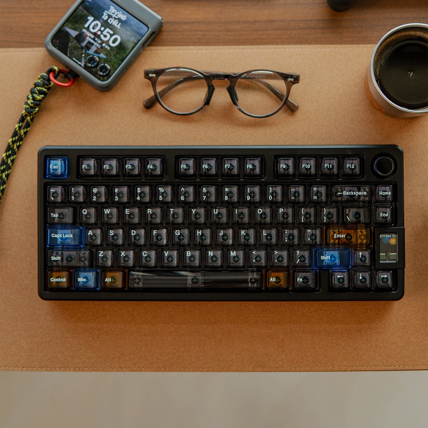 #0258 Interstellar High Transparency PC Keycaps Premium Gray Cherry Profile (not Including Keyboard)