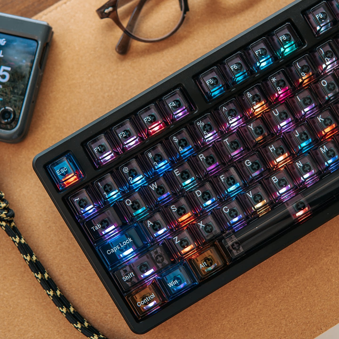 #0258 Interstellar High Transparency PC Keycaps Premium Gray Cherry Profile (not Including Keyboard)