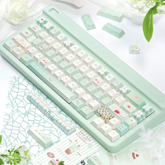 130 Cherry Bomb Mint Green Keycaps Designed By Crush Lab 137-keys Cherry Profile