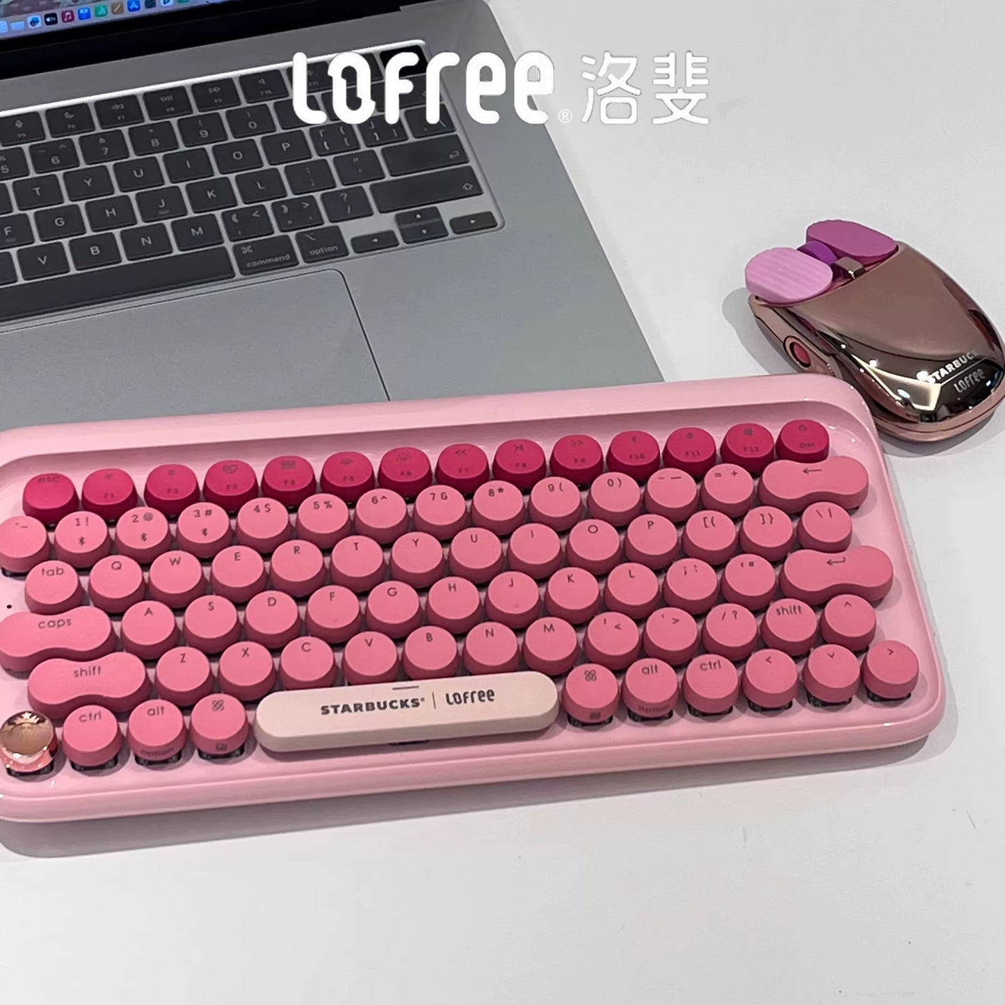 Lofree DOT Coffee Theme Mechanical Keyboard Set For Windows/Mac Tablet Office Bluetooth