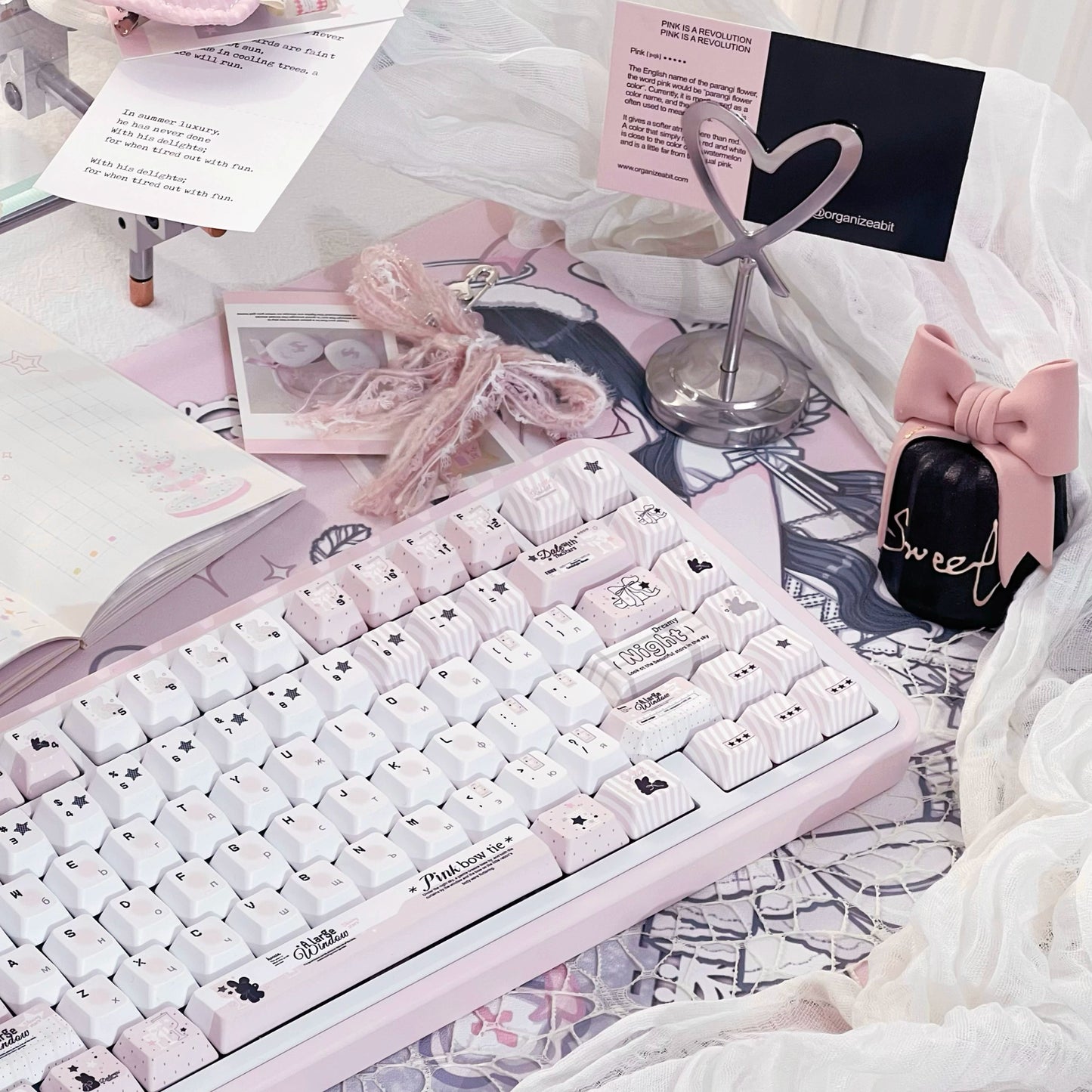 #0240 Pale Pink Grandules of Emotion Keycap Cherry Profile Designed by Dirty Cat Studio (not Including Keyboard)