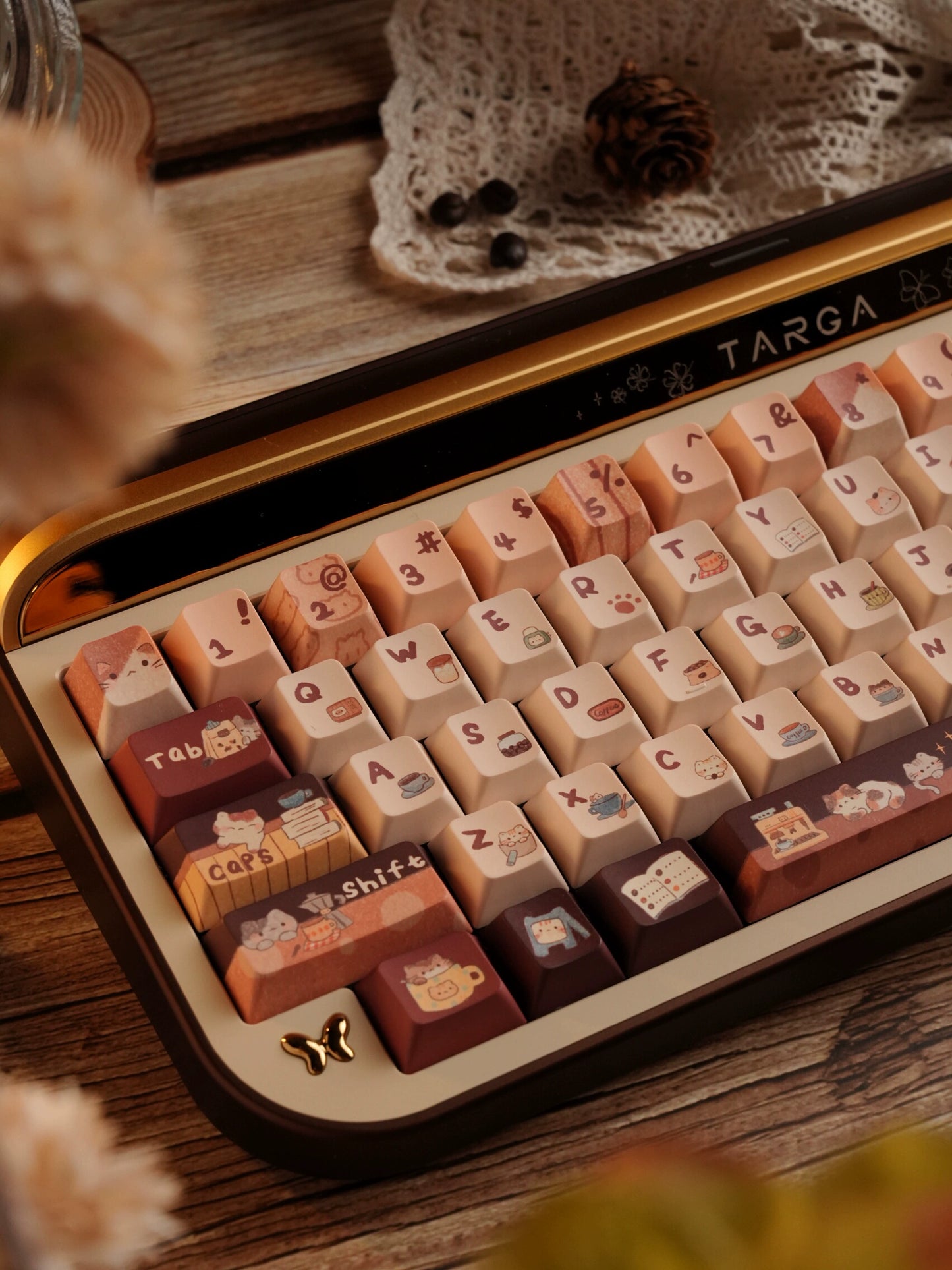 LilyX Lab Meow Cafe Cute Vintage Cherry/SOA Profile Keycap 138-keys