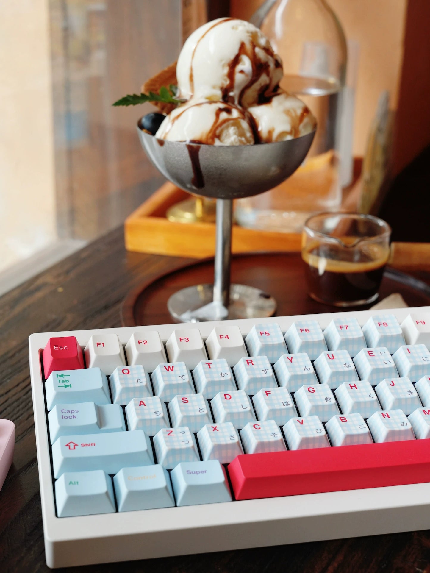 #0242 Showa Dessert Cream Soda Pastel Grid Keycaps Designed By Keyria Labs