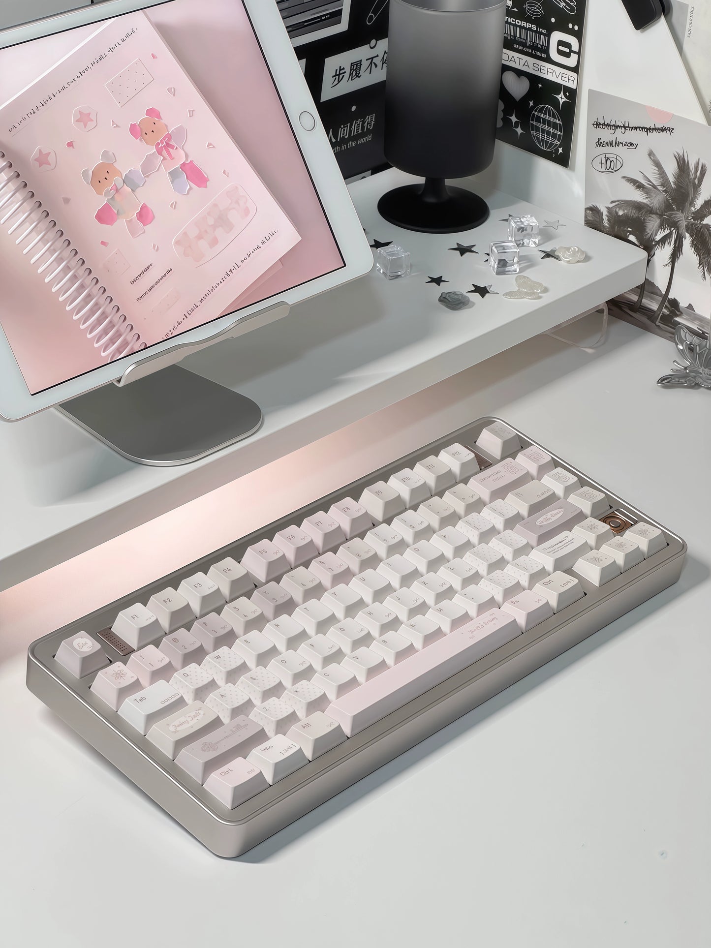 #0235 Chestnut Roll Cute Pale Pink Brown Keycap Cherry Profile Designed By DokiLab（not including keyboard）