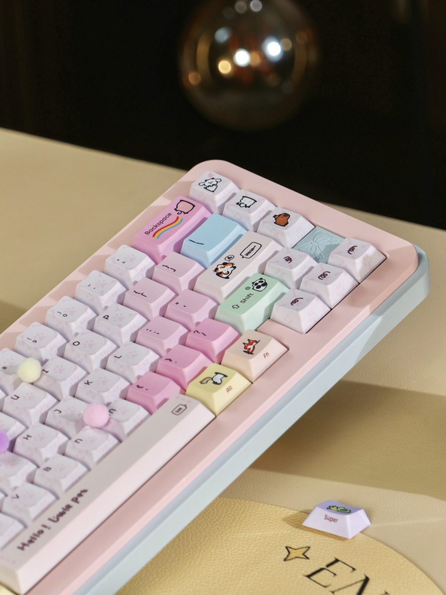 #0282 Cute Macaron Little Pet Keycaps Cherry Profile Designed By SINOKEY