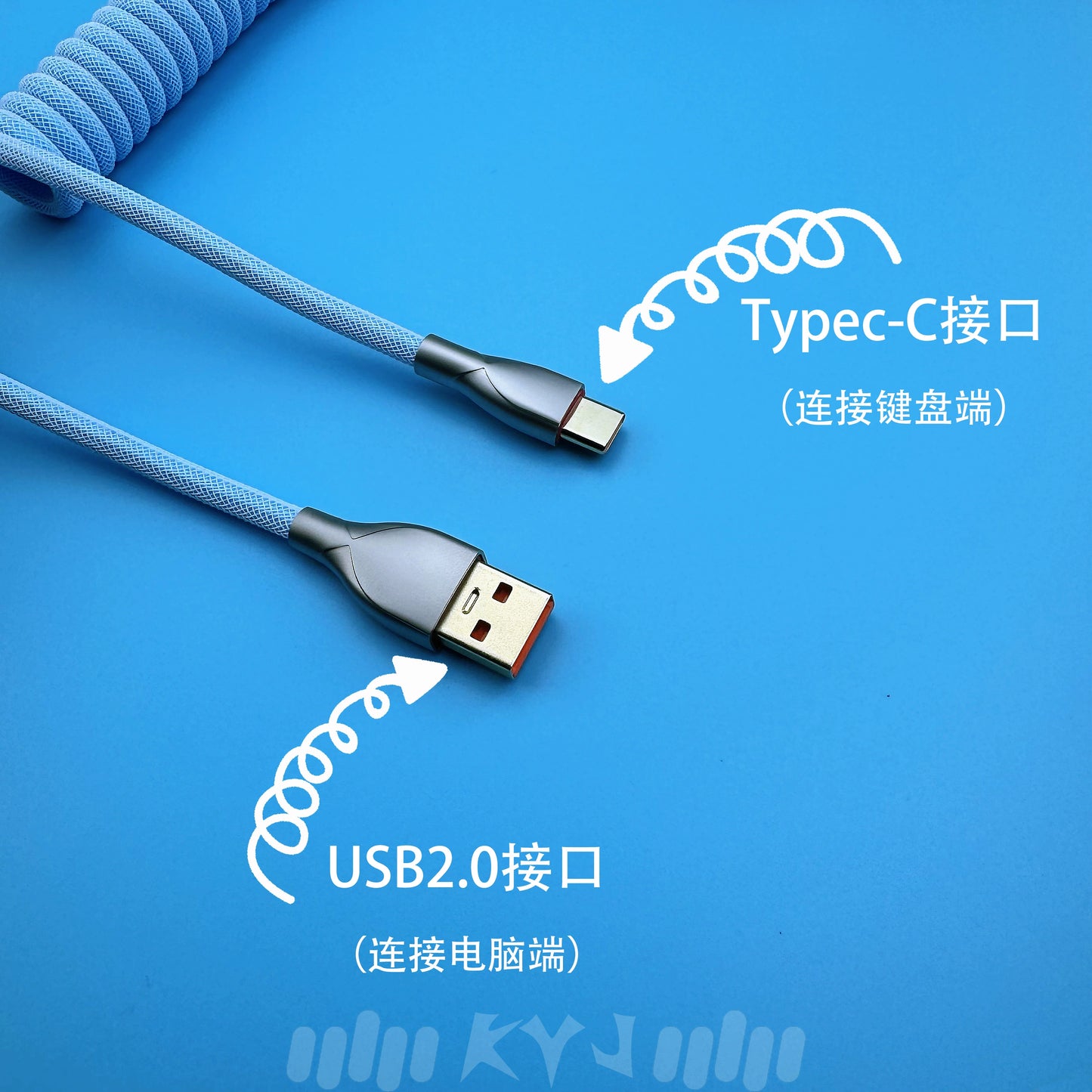 Stretchable Coiled Cable USB-C Type