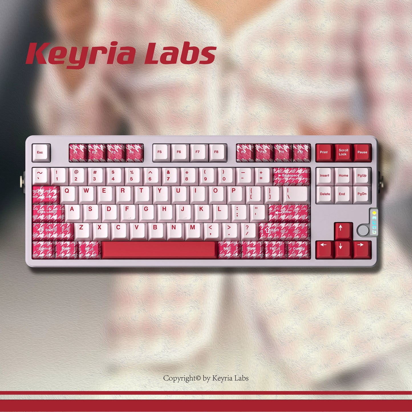 066 Lace Grid Cherry Profile Keycap Designed By Keyria Labs