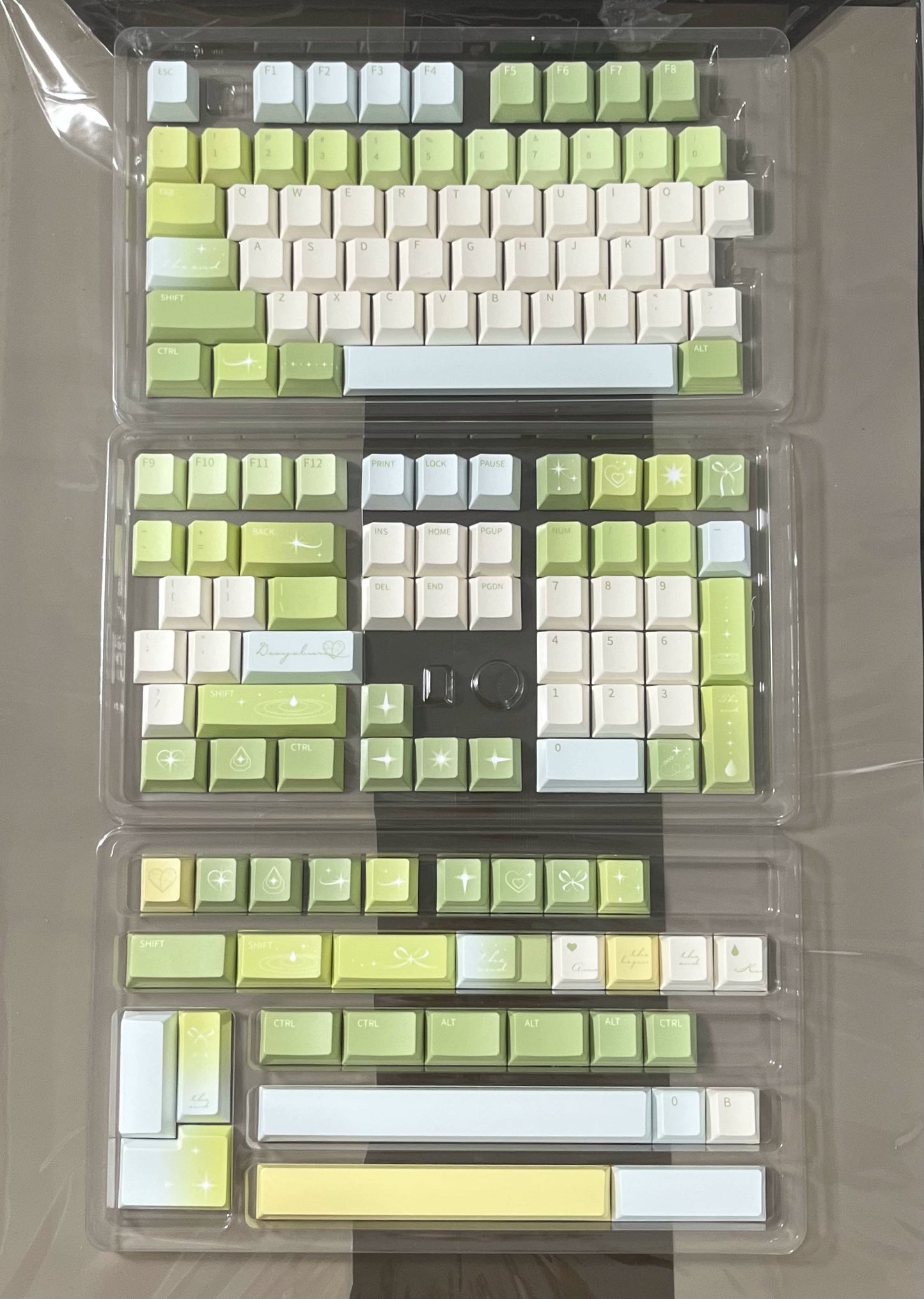 034 Sleepy Rain Simple Fresh Green Cherry Profile Keycaps 139 keys