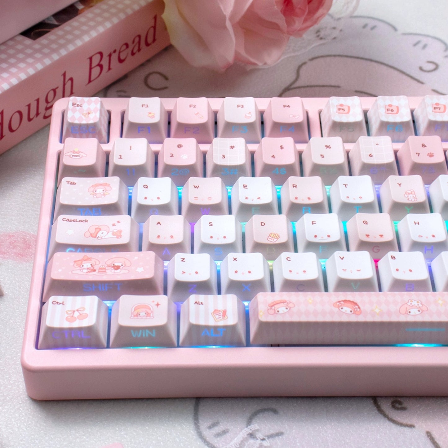 #0237 Melody Theme Pink Keycaps Designed By URE