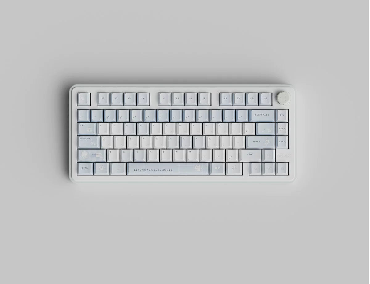 #0294 Aqua Angel Cat Cute Anime Keycap Set – Kawaii Medical Nurse Cat PBT Mechanical Keyboard Keycaps Cherry Profile Designed By Cola