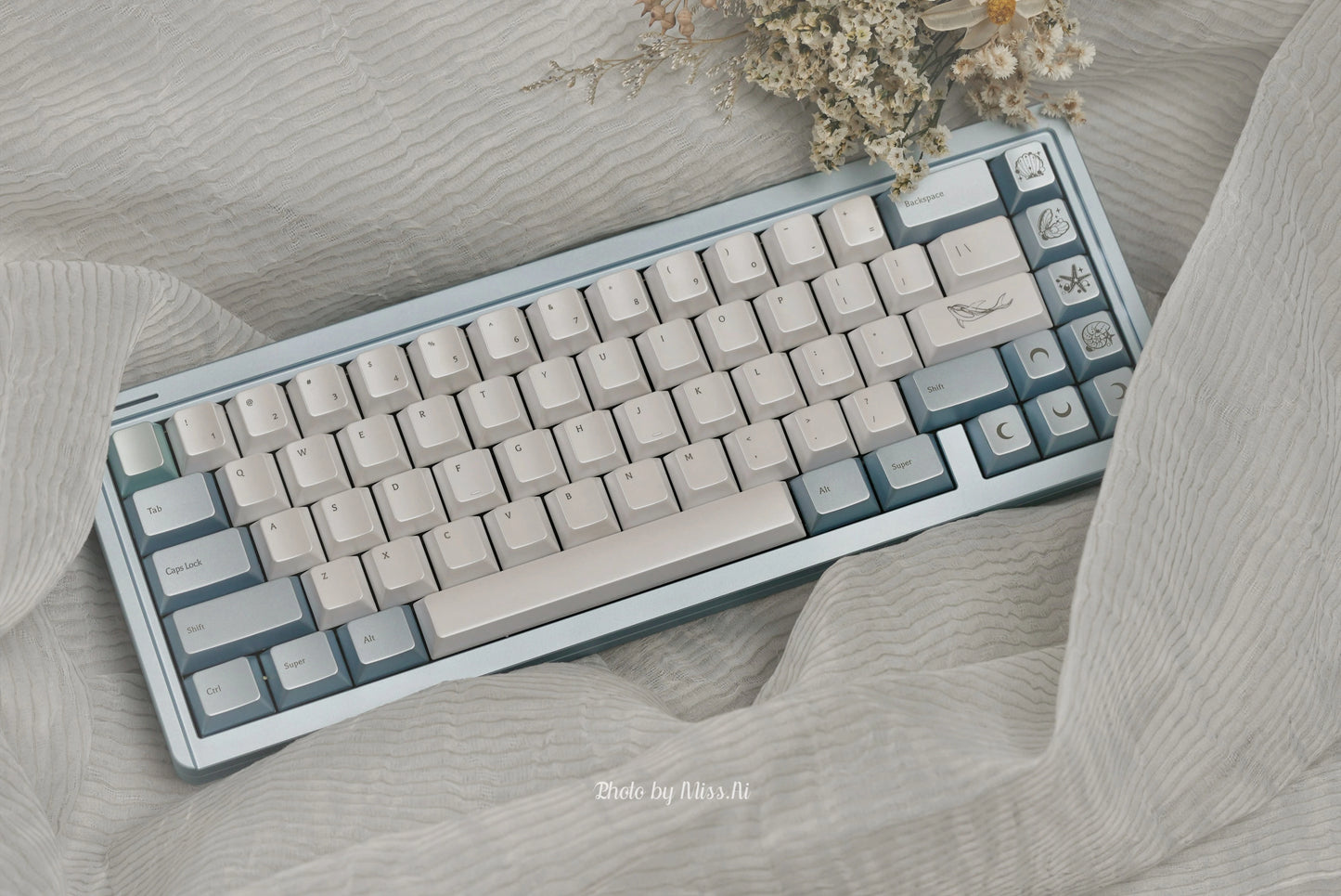 Silver Pearl Tears Cherry Profile Keycaps Keyria Labs Design