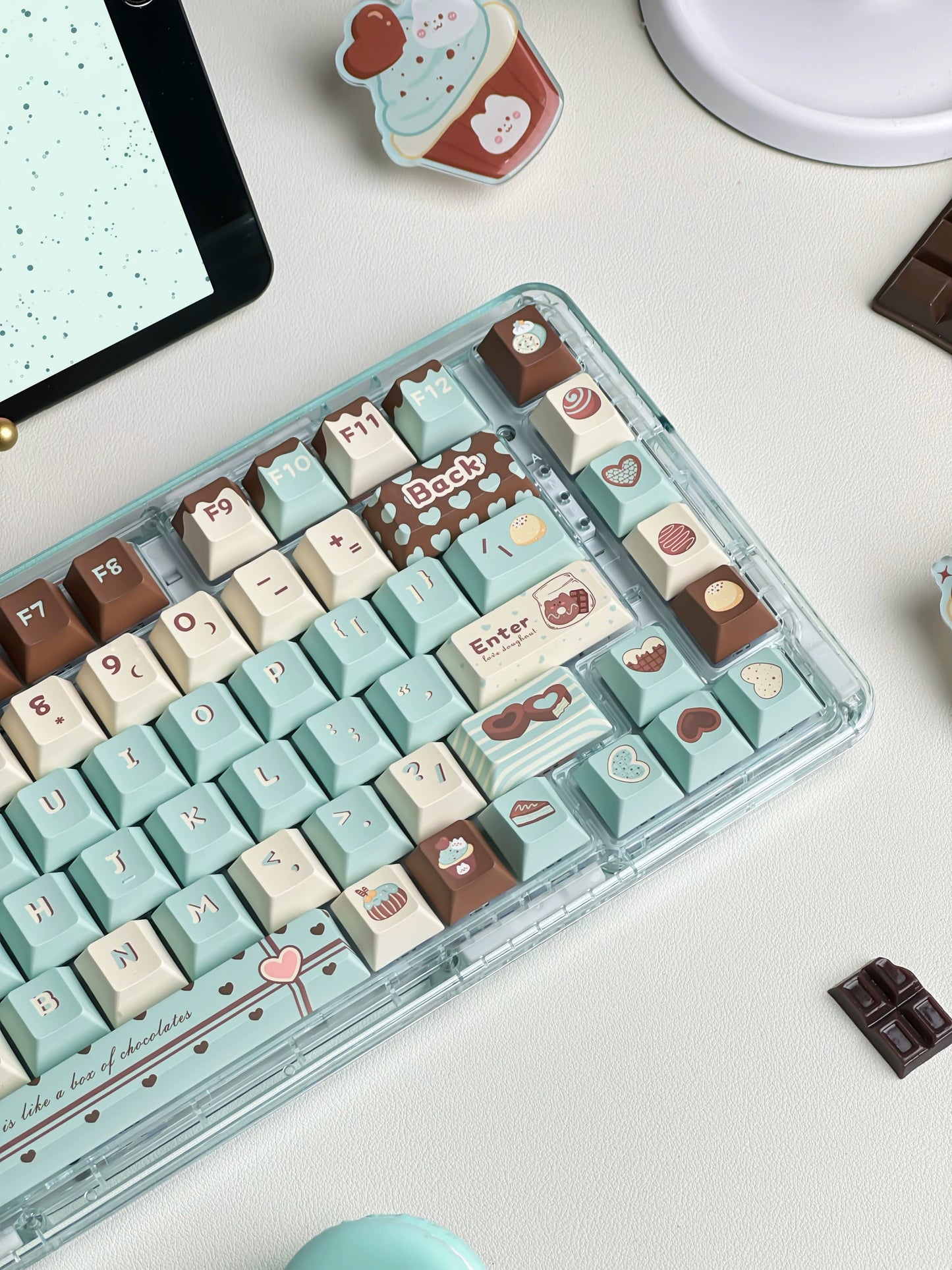 012 Mint Chocolate Keycaps Cherry Profile