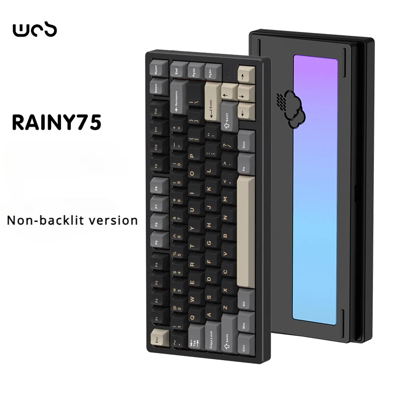 WOB Rainy75 Mechanical Keyboard Wireless Tri-mode Gasket Hot Swap RGB Custom CNC Aluminum Office Gaming Keyboard Gamer Gift