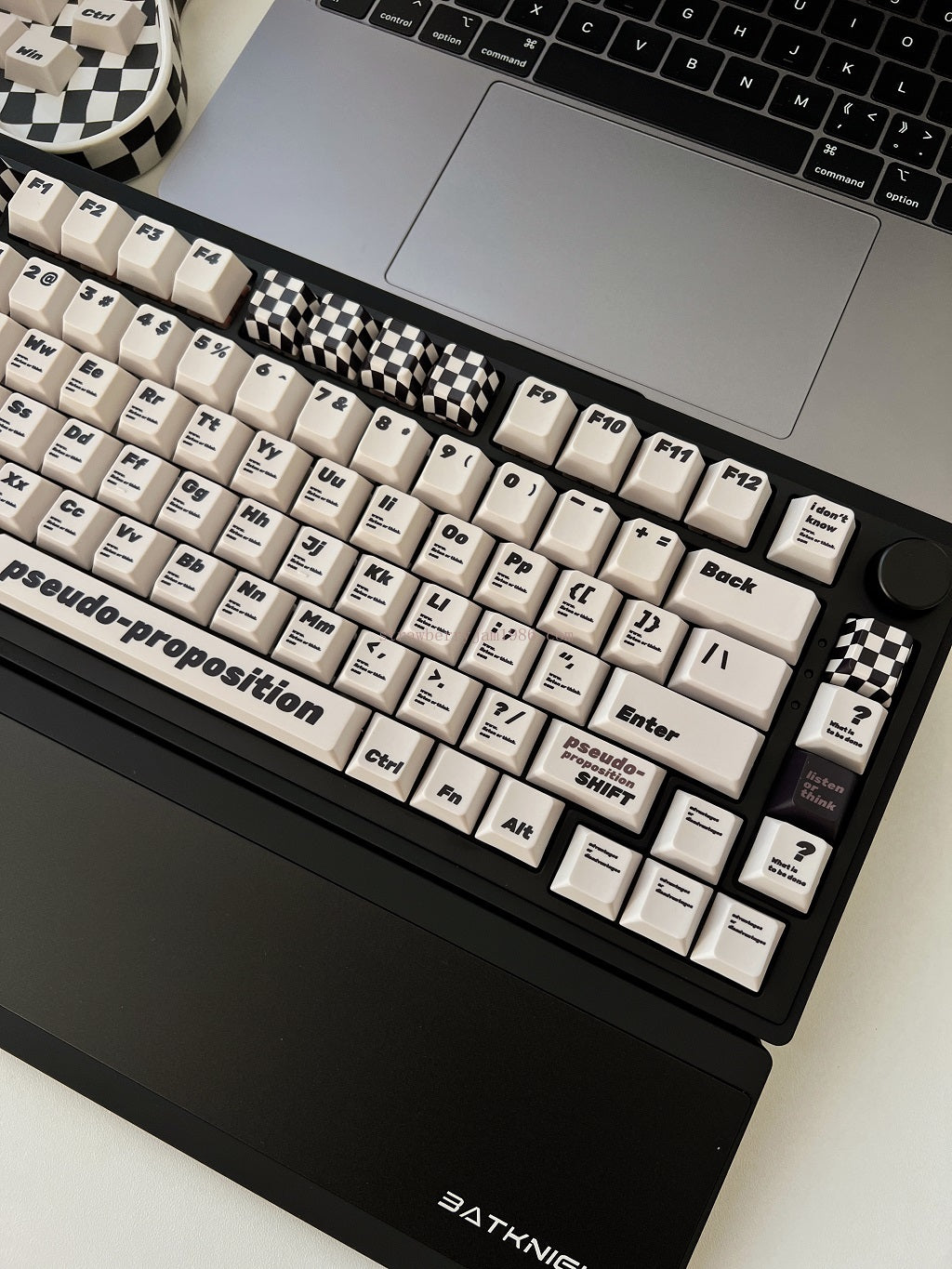 020 Black and White Pseudo Proposition Checkerboard Cherry Profile Keycaps Customized Designer Keycaps