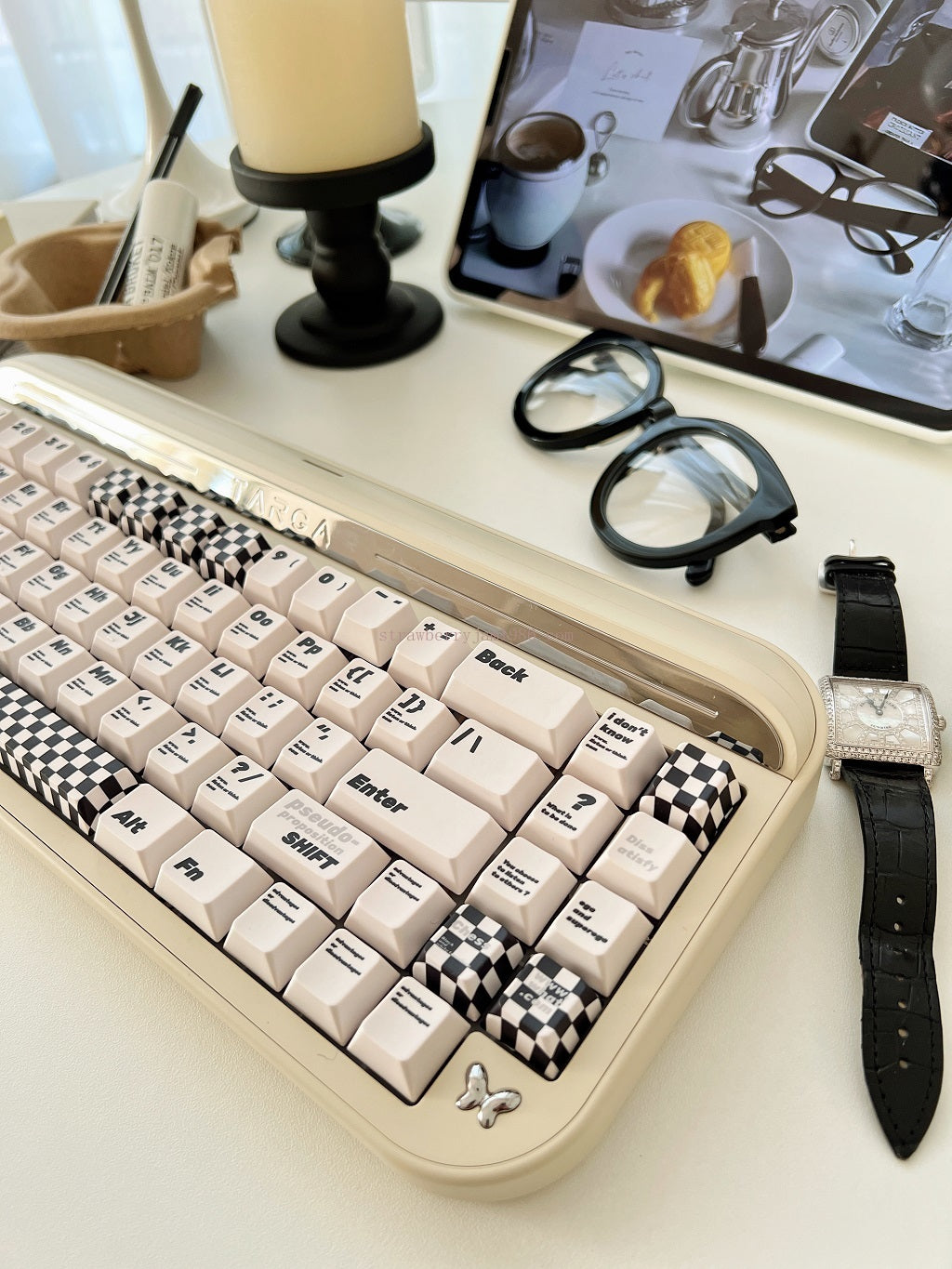 020 Black and White Pseudo Proposition Checkerboard Cherry Profile Keycaps Customized Designer Keycaps