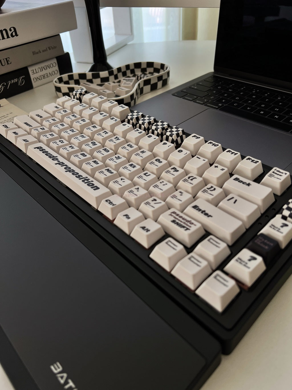 020 Black and White Pseudo Proposition Checkerboard Cherry Profile Keycaps Customized Designer Keycaps