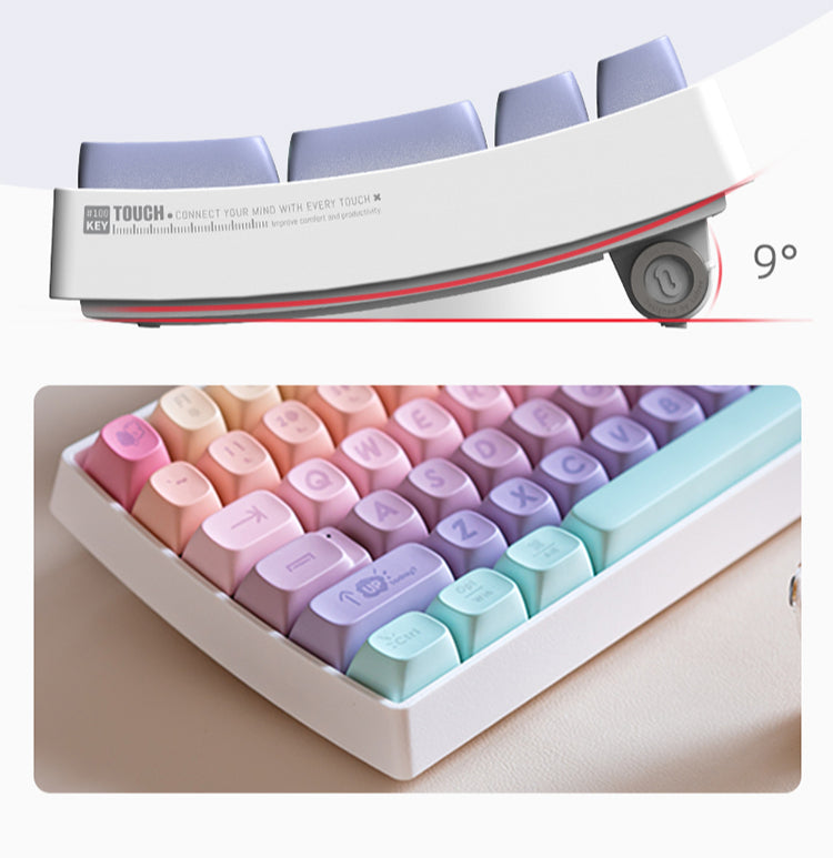 Lofree Marshmallow Red Switches Mechanical Keyboard Tri-mode Wireless Bluetooth