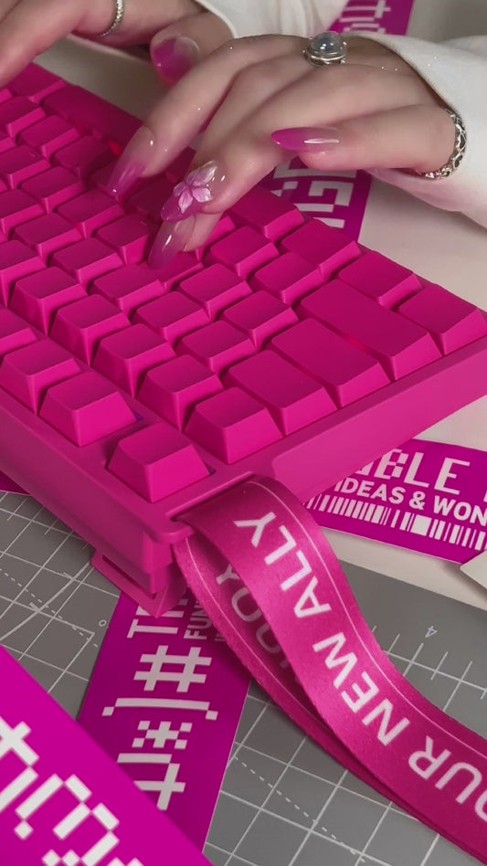PREBUILT Hot Pink BEAT75 RGB Wireless Tri-Mode Magnetic Switch Gaming Mechanical Keyboard（2-3 wks shipping）