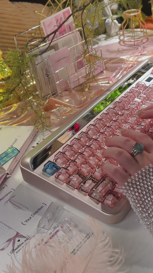 PREORDER Prebuilt Targa98 silver pink Aluminum Customized Mechanical Keyboard